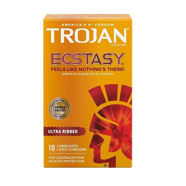 H&B Trojan (Gold) Ecstasy Ribbed 6/3pk