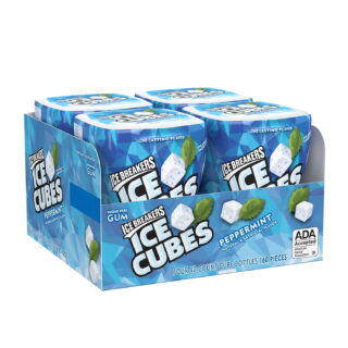 GUM ICE BREAKERS ICE CUBE PEPMNT 4/40CT