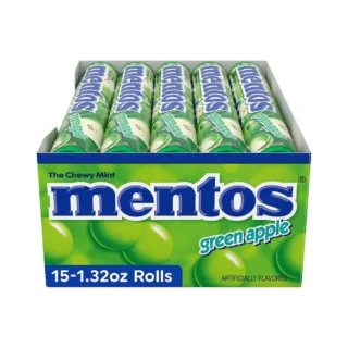 GUM MENTOS ROLL GREEN APPLE 15-1.32OZ
