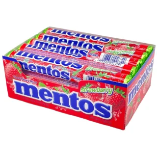 GUM MENTOS ROLL STRAWBERRY 15-1.32OZ