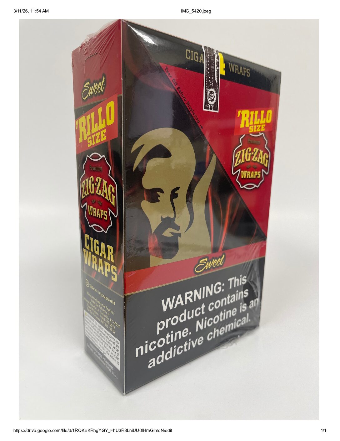ZIG ZAG WRAP RILLO SZ 4PK SWEET